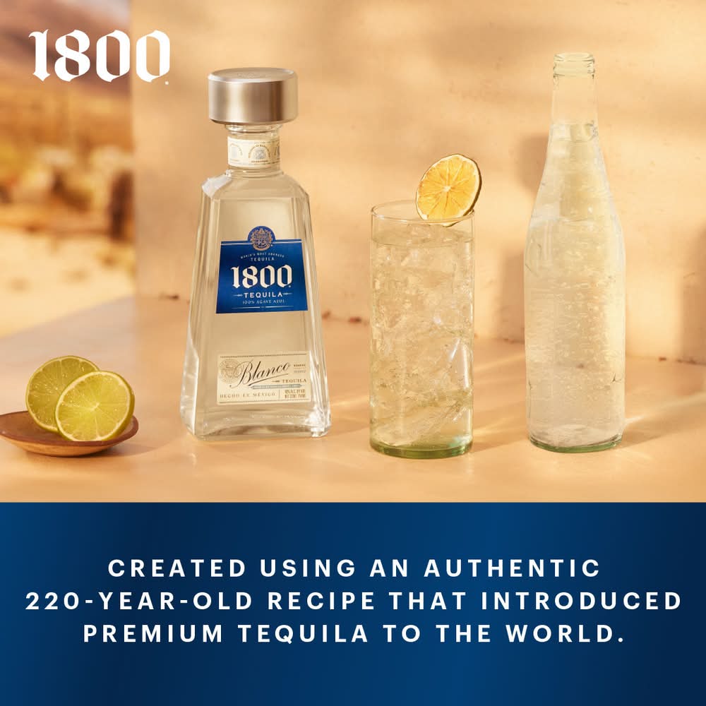 1800 100% Agave Azul Blanco Tequila (750 ml) | Postmates