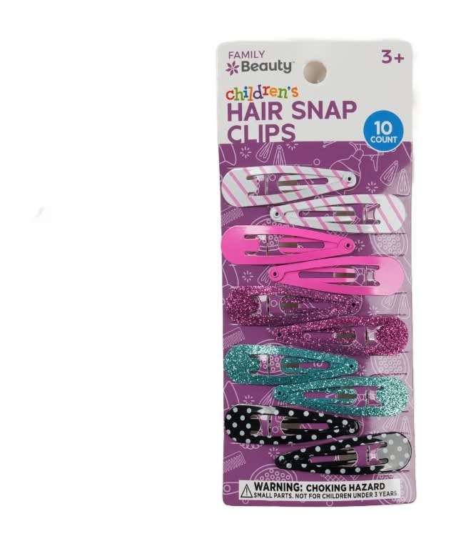 Children   s Multicolored Hair Snap Clips, 10 pc Pack.