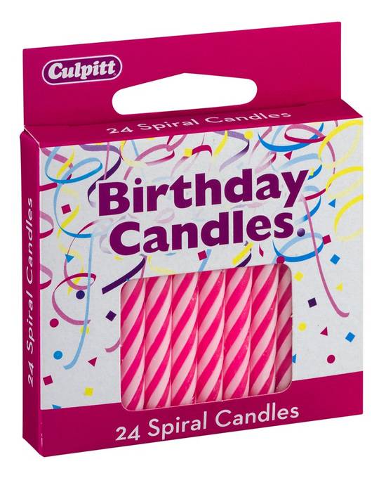 Culpitt Pink Spiral Birthday Candles (24 ct)