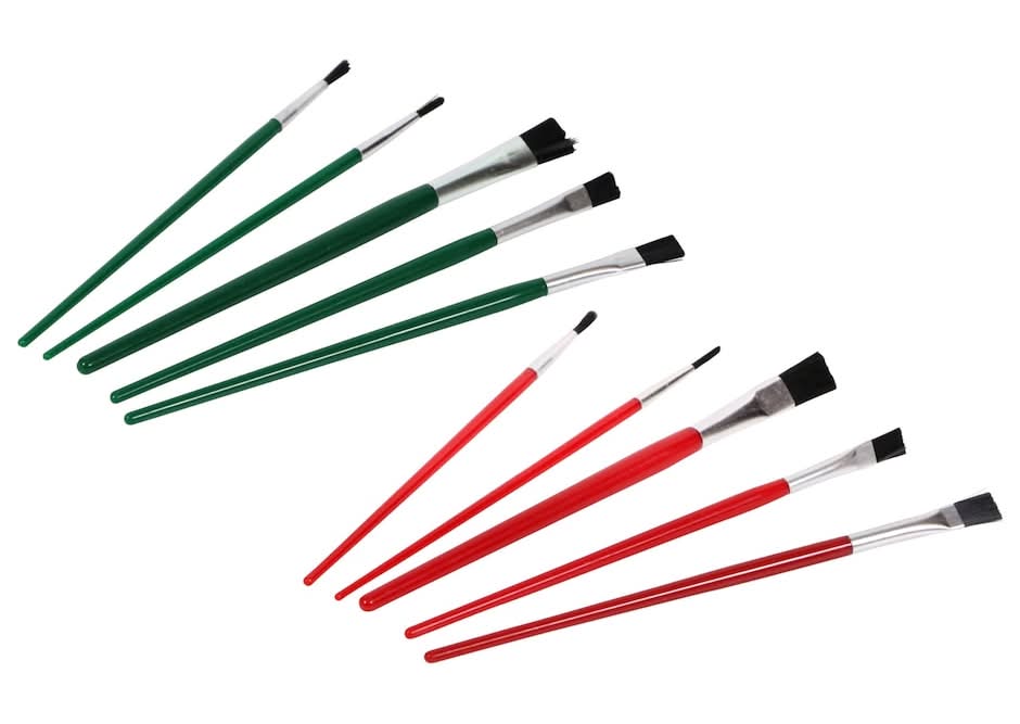 Crafters Square Art Brushes, 6.875 in, Red-Green (2 x 5 ct)