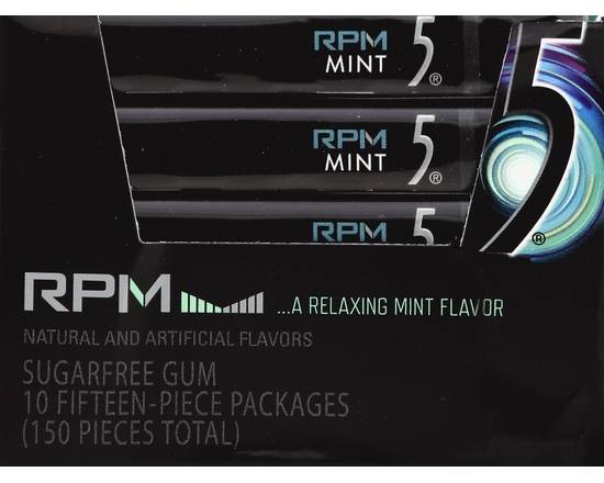 5 Gum · RPM Mint Sugar Free Gum (150 ct)