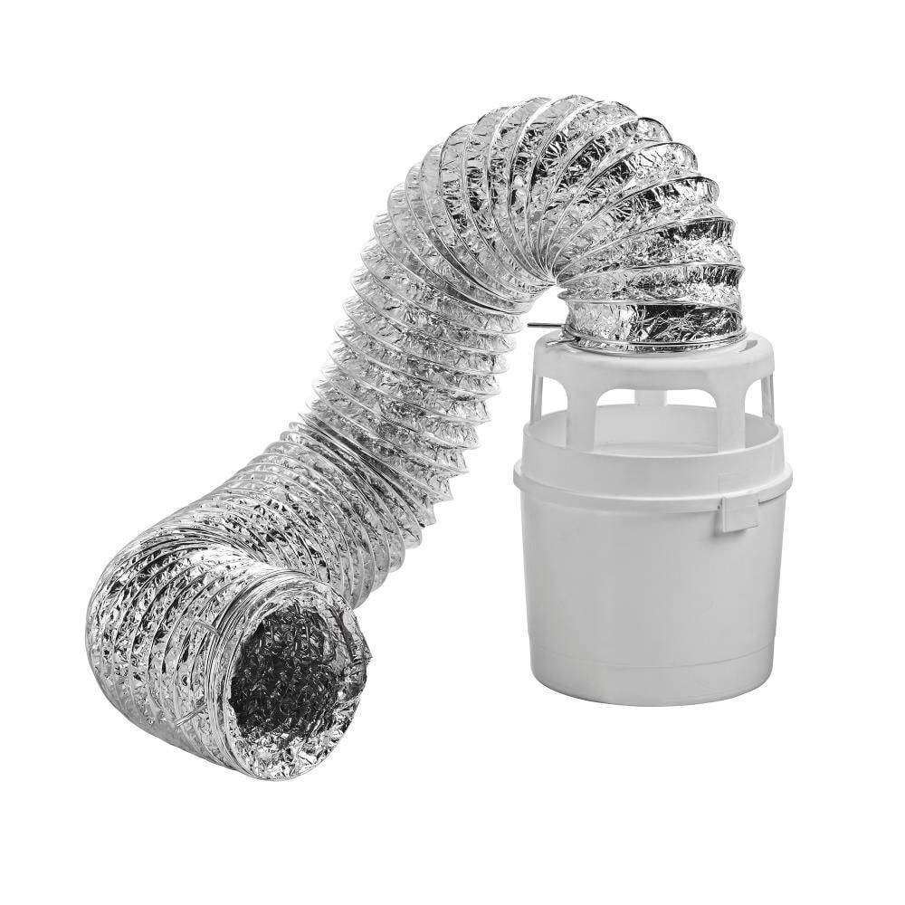 Lambro 4-inch Indoor Hook-Up Dryer Vent Kit with Flexible Hose and Lint Collector - 60-inch Hose Length | L211