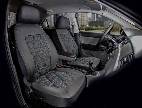AUTO DRIVE 3D Quilting Premium Faux Leather Front Seat Cover Kit
