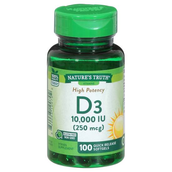 Nature's Truth Vitamin D3 High Potency Quick Release Softgels (100 ct)