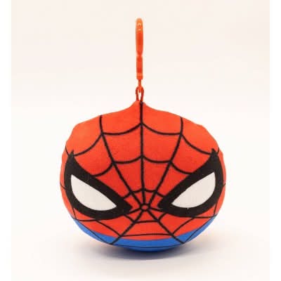Spider-Man Face Plush Keychain - Red