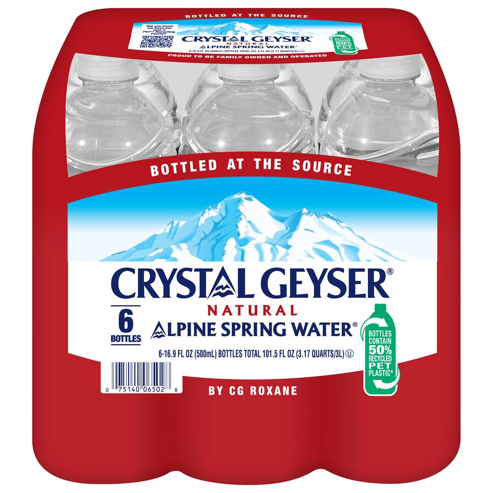 Crystal Geyser Natural Alpine Spring Water (6 x 16.9 fl oz)