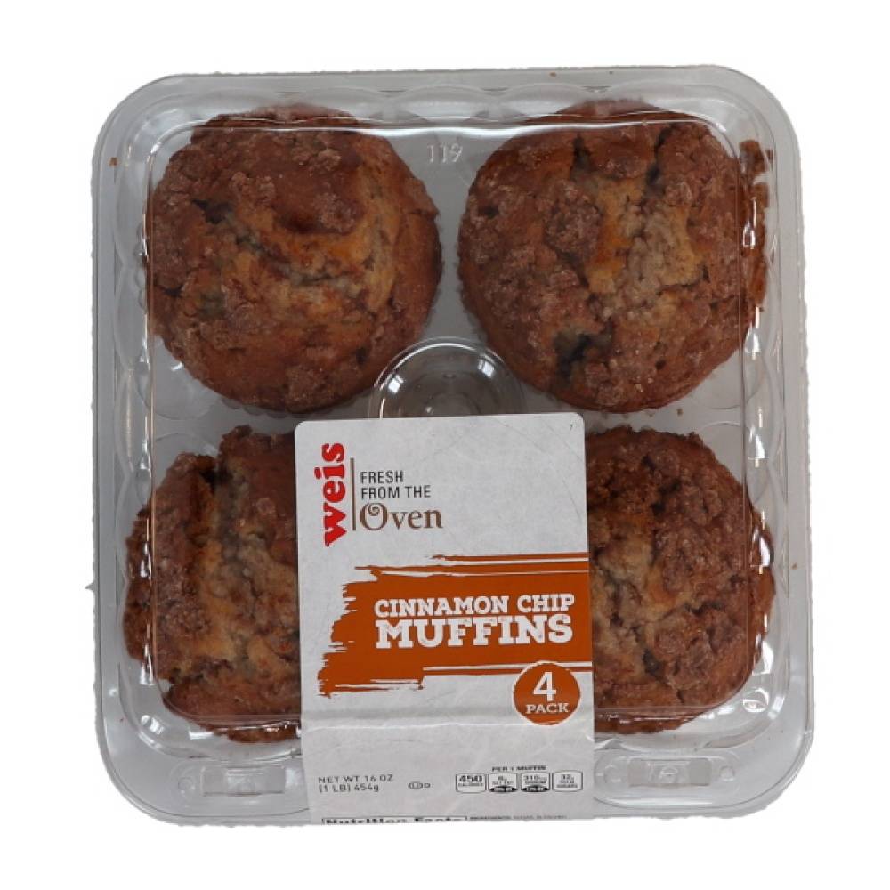 Weis in Store Baked Gourmet Cinnamon Chip Muffins