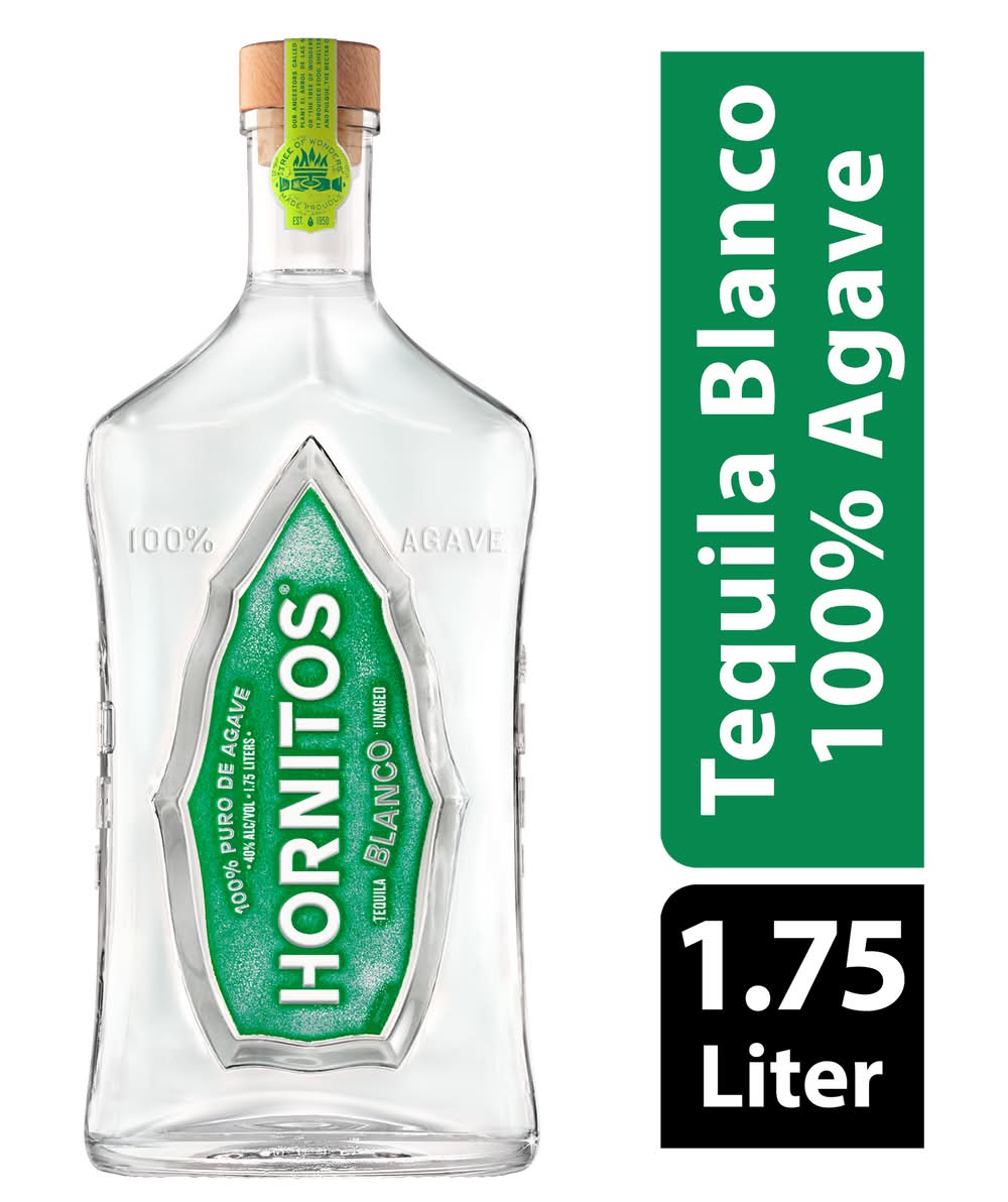 Hornitos 100% Puro De Plata Agave Blanco Tequila (1.75 L)