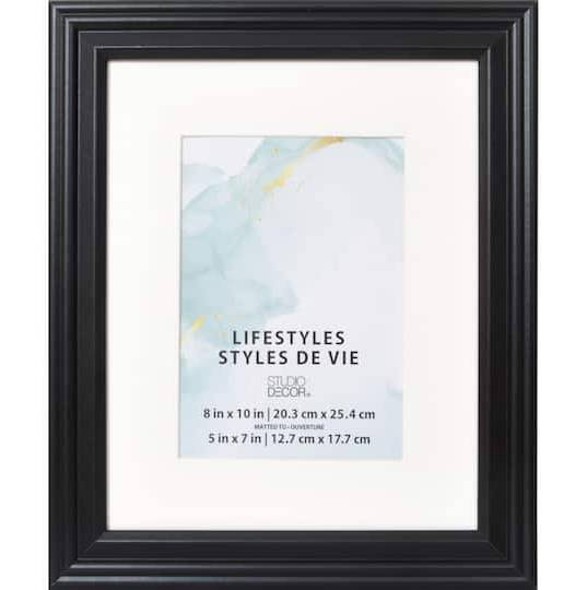 Studio Décor Lifestyles Frame With Mat, Size 8 In x 10 In, Black