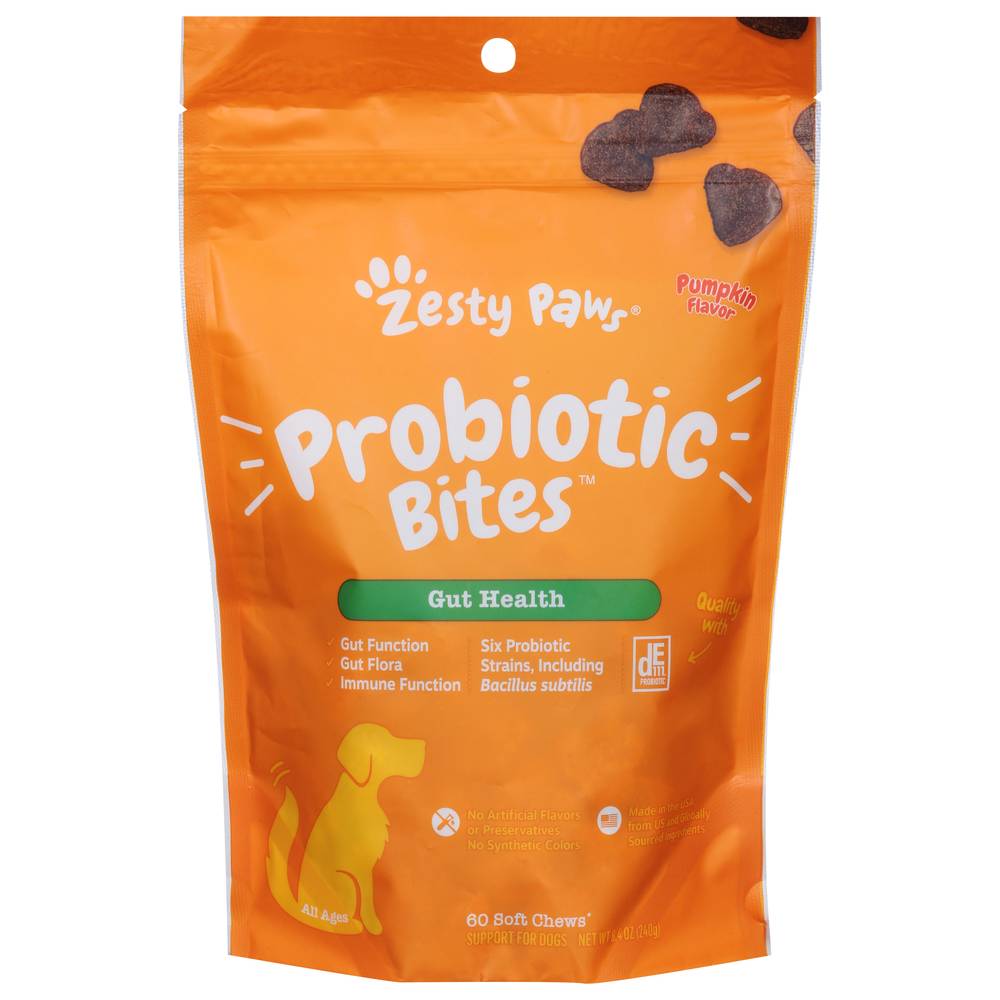 Zesty Paws Gut Health Probiotic Bites (pumpkin)
