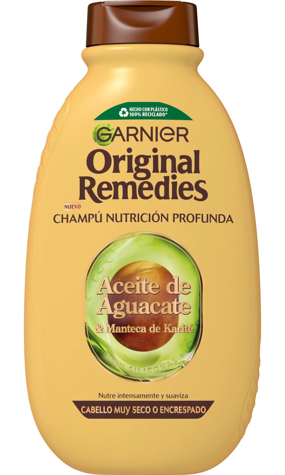 Champú de nutrición profunda de aguacate y karité · Original Remedies (400 ml)