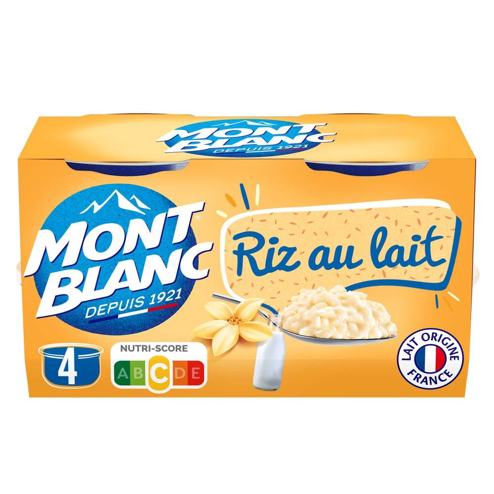 Mont Blanc - Desserts riz au lait (4 pièces)