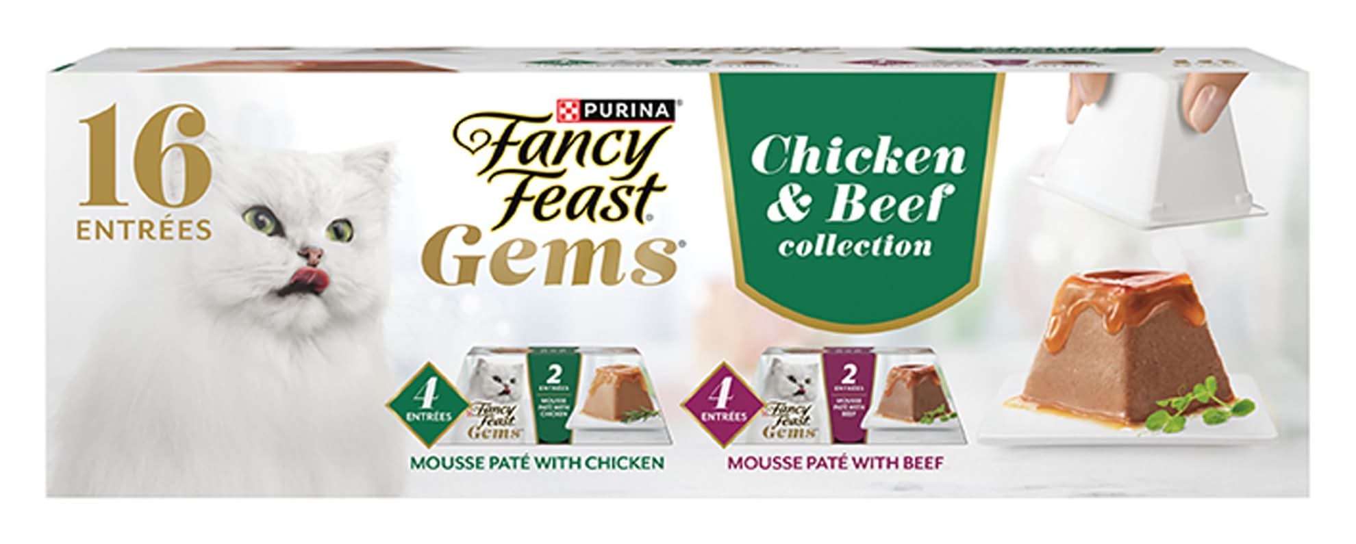 Fancy Feast® Gems™ Mousse Pate Adult Wet Cat Food - Variety Pack, 8 Count (Flavor: Poultry & Beef, Size: 8 Ct)