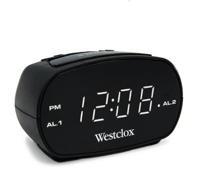 Westclox Dual Alarm Clock, Black