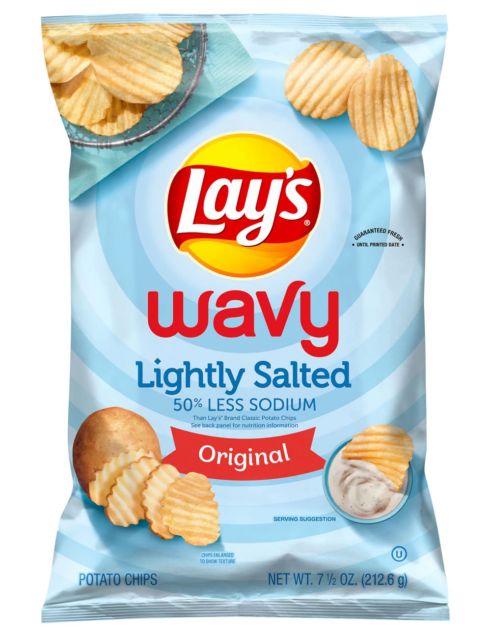 Lay's Wavy Lightly Salted Potato Chips, Original (7.5 oz)