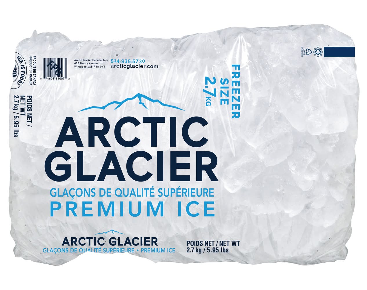 Sac De Glace Premium 2.7 Kg / Arctic Glacier Ice Bagged 2.7 kg