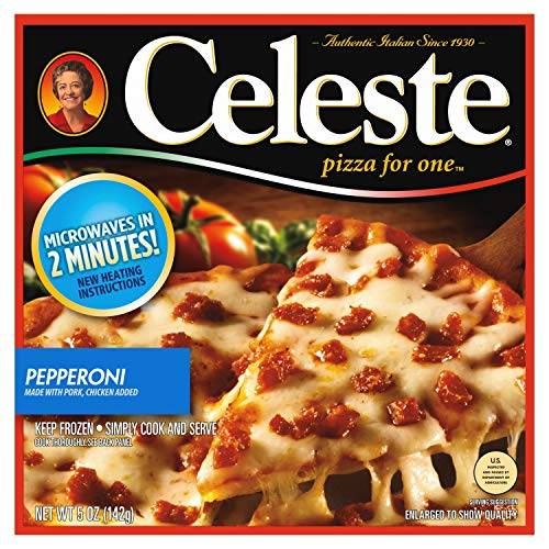 Celeste Pepperoni Pizza For One, Individual Microwavable Frozen Pizza