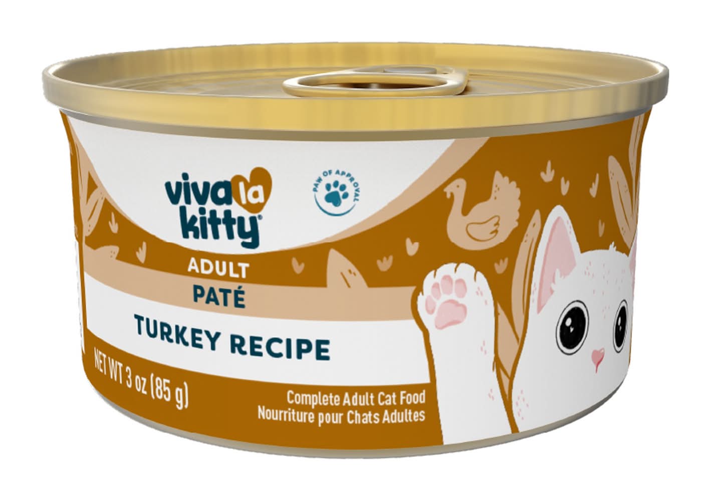 Viva La Kitty Adult Wet Cat Food - Pate, 3 Oz (Flavor: Turkey, Size: 3 Oz)