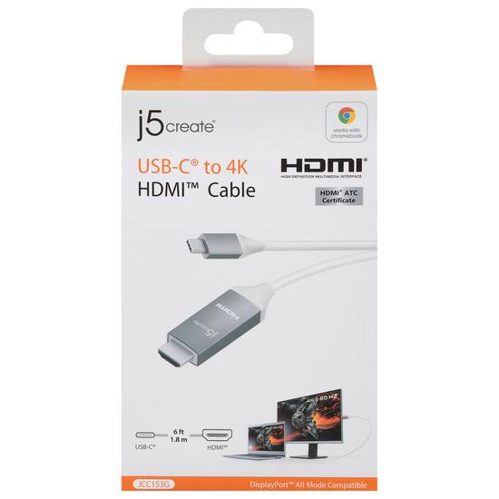 J5create Usb-C To 4k Hdmi Cable