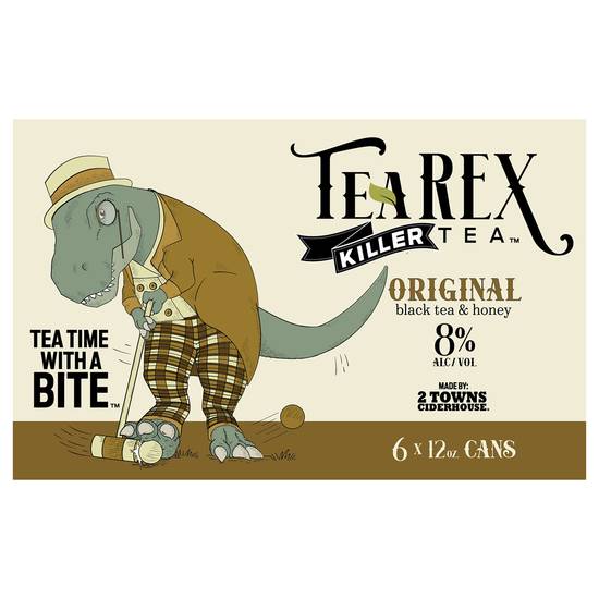 Tea Rex Killer Tea Original Black Tea and Honey Hard Cider (6 pack, 12 oz)