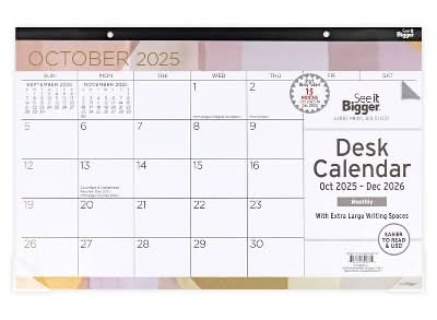 See It Bigger Monthly Desk Pad Calendar 2025-2026, 11x17 in