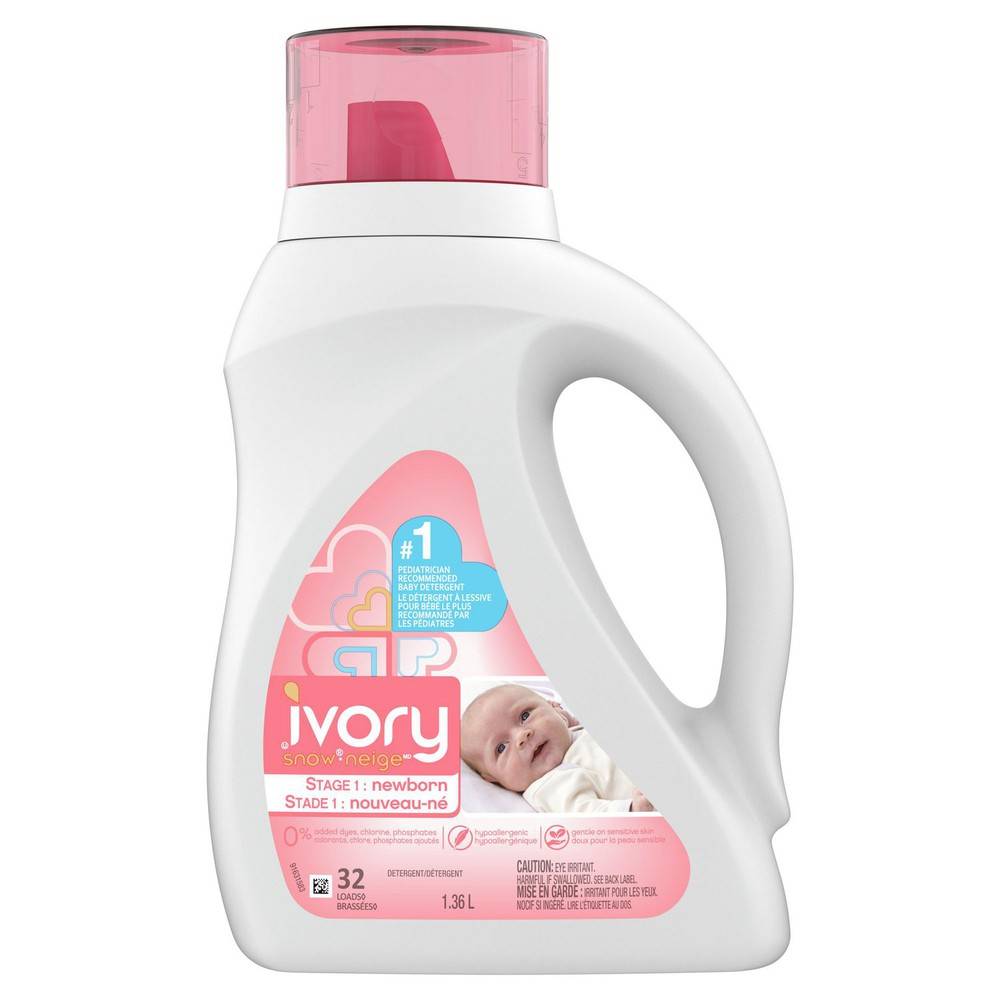 Ivory Snow Stage 1: Newborn Liquid Laundry Detergent (1.36 kg)