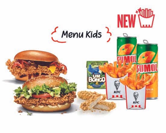 Menu Kids + Menu Kentucky + Menu Clássica