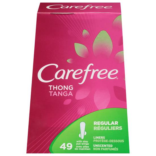 Carefree Thong Tanga Panty Unscented Liners (49 ct)