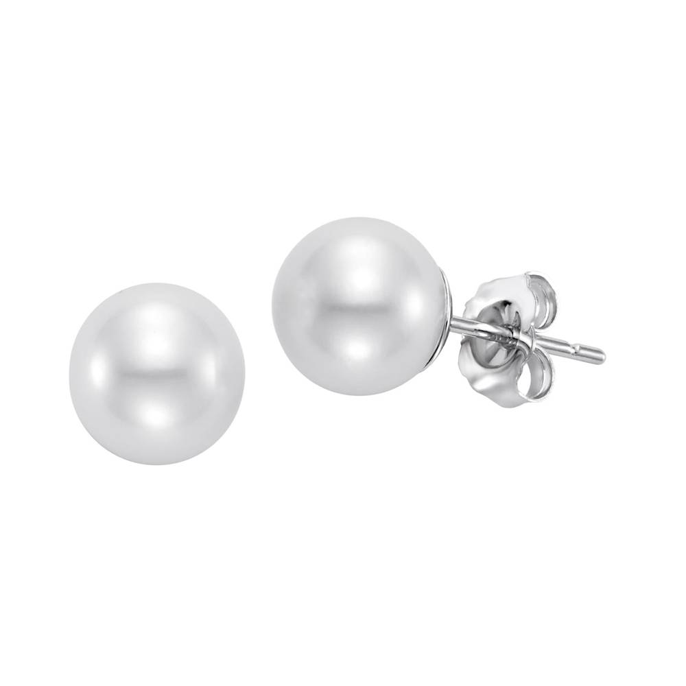 Freshwater Cultured 8-8.5 mm Pearl 14kt White Gold Earrings