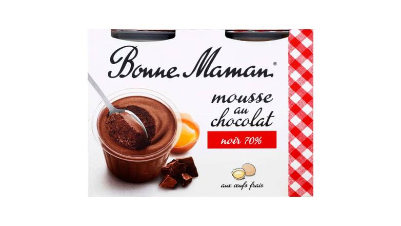 Bonne Maman Mousse au chocolat oeufs frais Les 4 pots de 50g