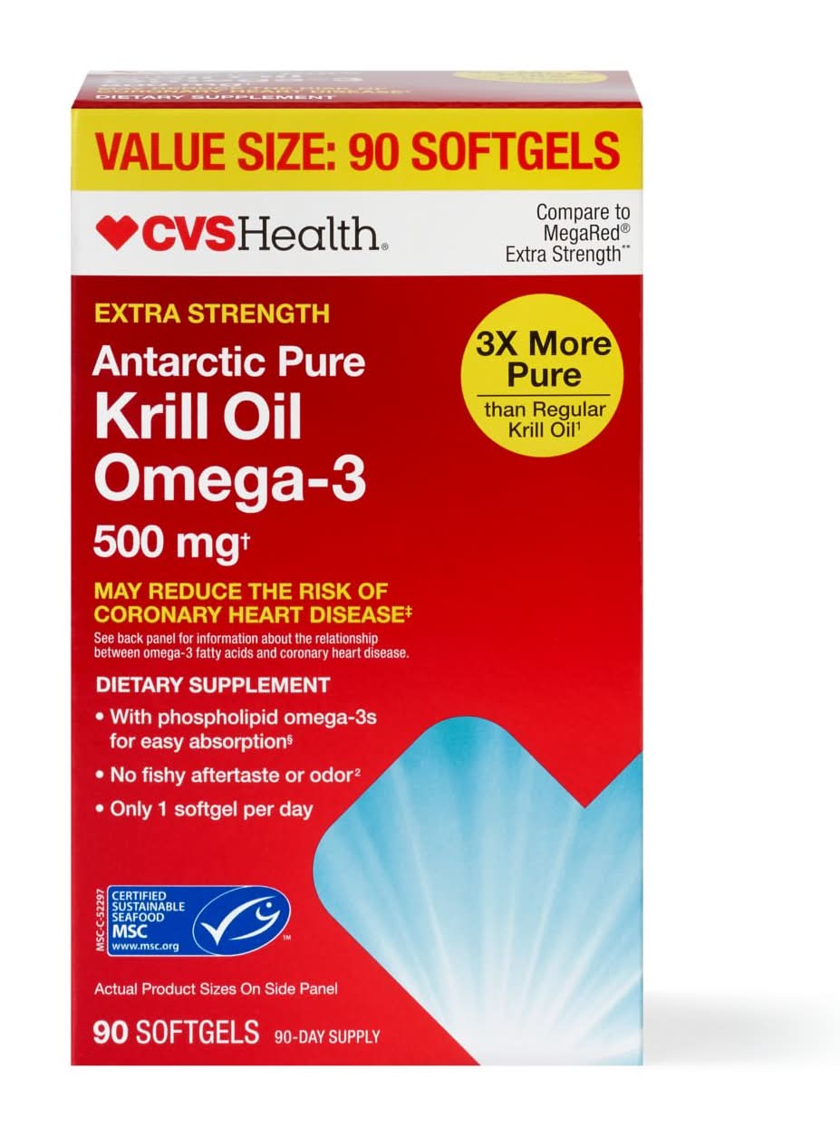 CVS Health Extra Strength Omega-3 Krill Oil Softgels 500mg