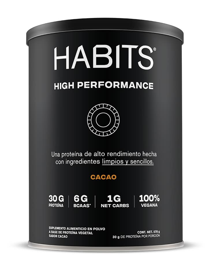 Habits · High performance proteína en polvo, cacao (578 g)