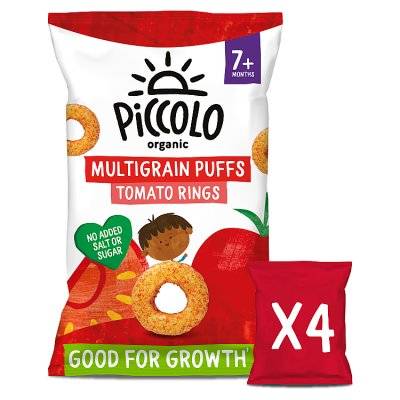 Piccolo Organic Multigrain Puffs Rings (4 ct) (7+/Tomato)