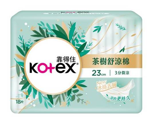 靠得住茶樹舒涼棉-棉柔23cm18片#4710036602494