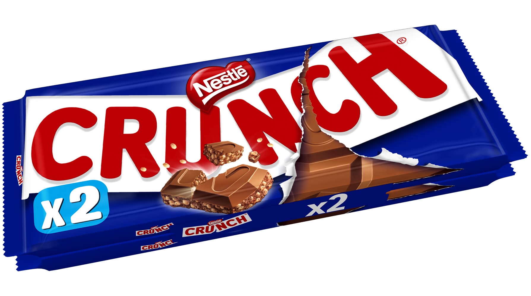 Crunch - Tablette de chocolat au lait (2 x 100g)