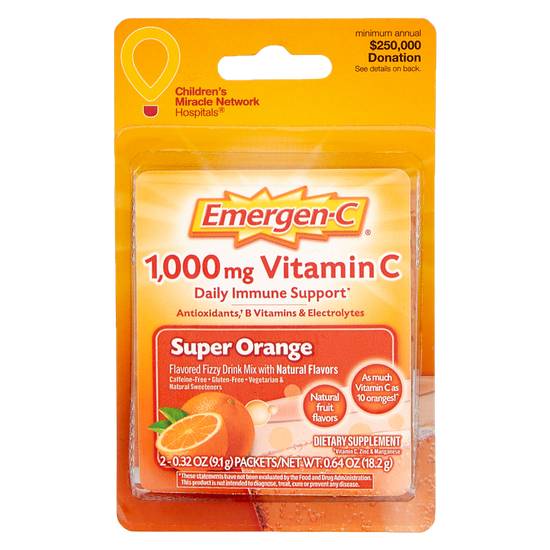 Emergen-C Immune Plus Vitamin C Super Orange Supplement Powder