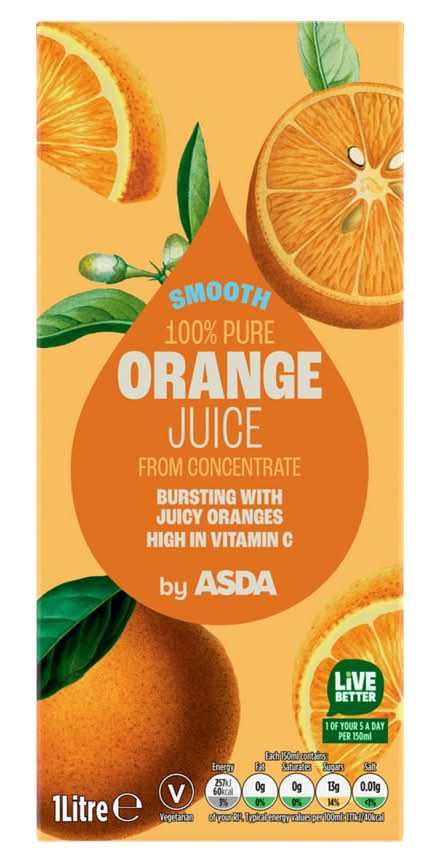 ASDA Pure Orange Juice (1L)
