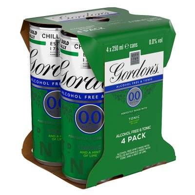 Gordon's 0.0 Alcohol Free & Tonic and a Hint Of Lime ( 4 ct, 1000ml)