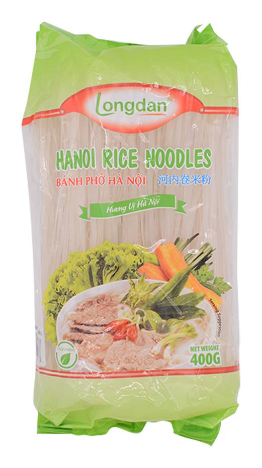 Longdan Hanoi Rice Noodles Straight (400g)