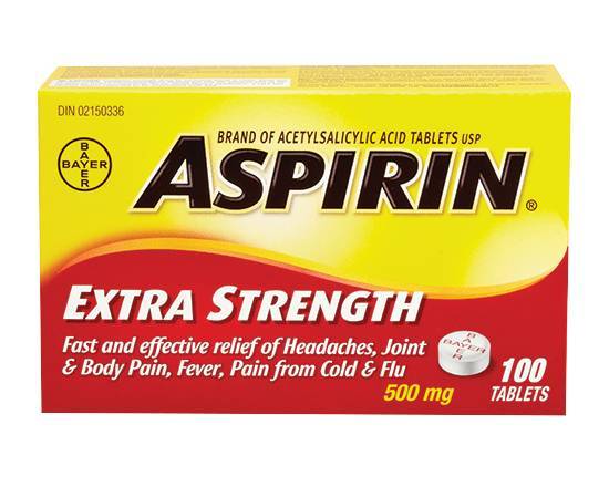 ASPIRIN EXTRA STRENGTH 500MG TABLETS 100 PK