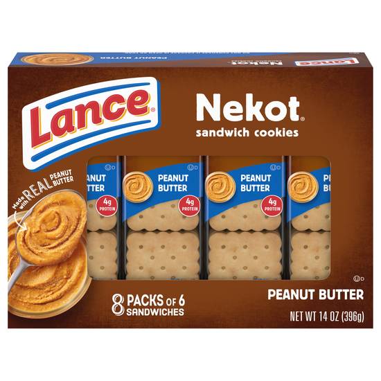 Lance Nekot Peanut Butter Sandwich Cookies Packs, (8 ct)