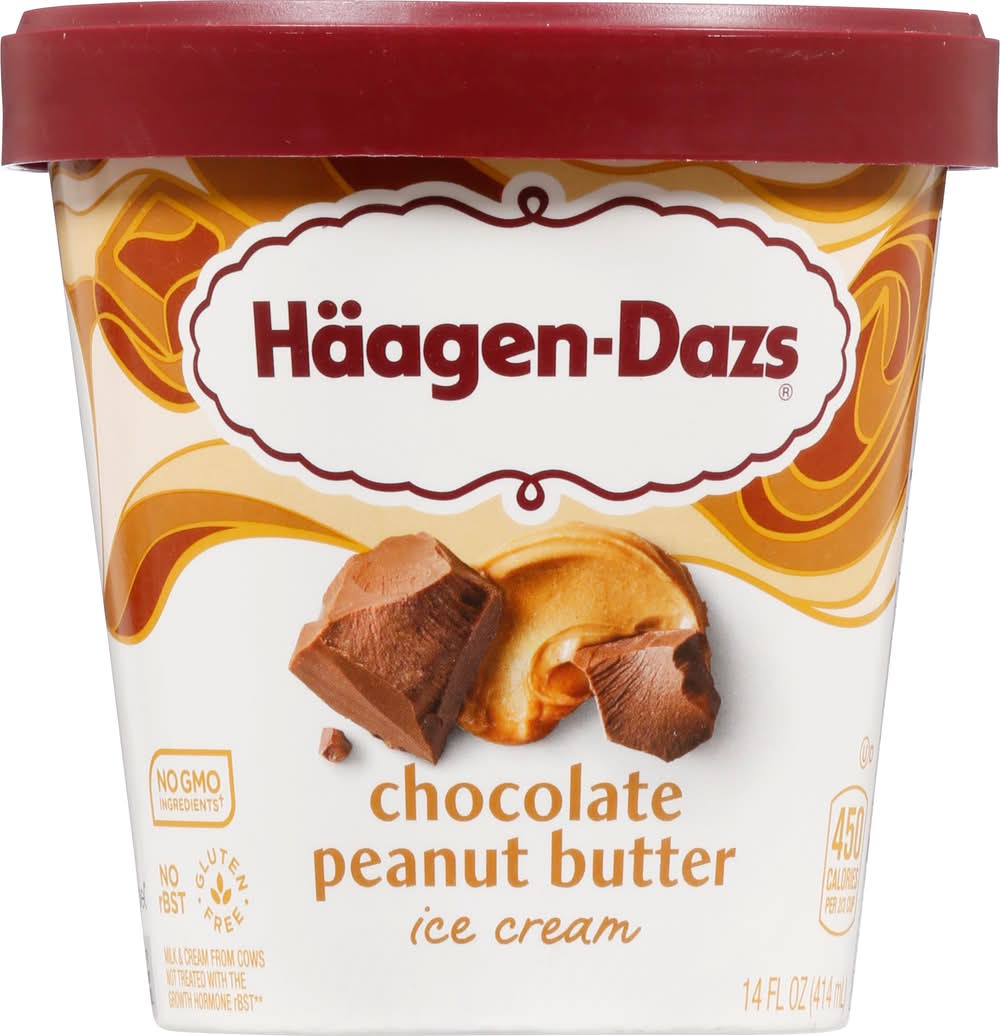 Häagen-Dazs Gluten Free Flavored Ice Cream, Chocolate Peanut Butter (14 fl oz)