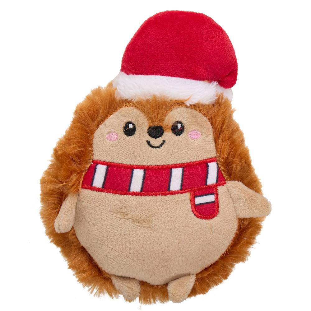 Merry & Bright Hedgehog Plush Dog Toy, Multicolor