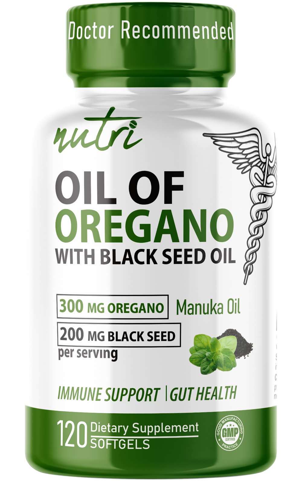 Oil Of Oregano With Black Seed Oil - 300Mg Oregano & 200Mg Black Seed (120 Softgels)