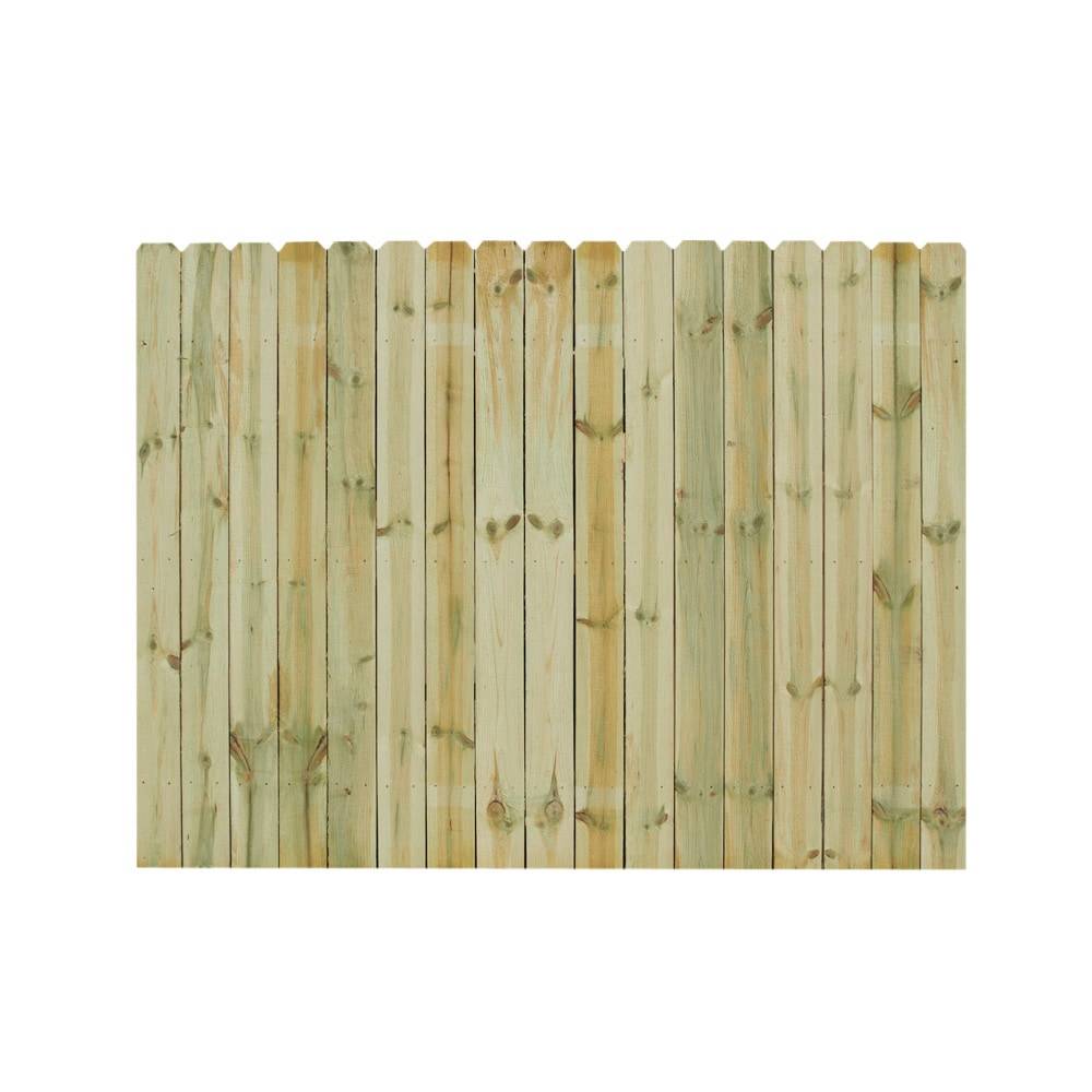 Severe Weather 6-ft x 8-ft Pressure Treated Spruce Dog Ear Privacy Stockade Fence Panel | 160275