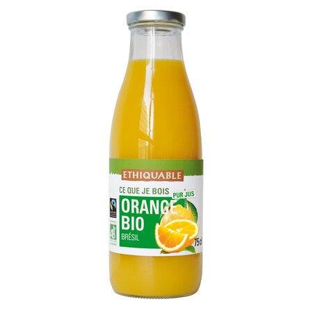 Pur jus orange Brésil Bio ETHIQUABLE - la bouteille de 75cL