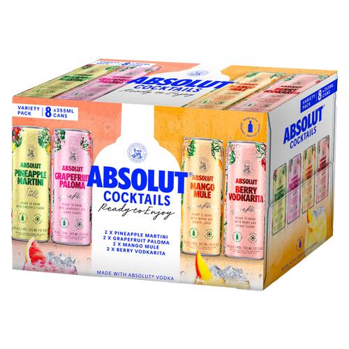 Absolut Ready To Enjoy Variety pack Cocktails (8 ct , 12 fl oz)