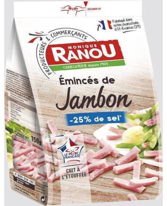 Emincés jambon réduit en sel - Monique Ranou - 150g