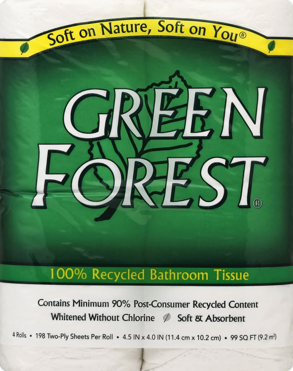 Green Forest Two-Ply 100% Recycled Bathroom Paper (1.99 lbs, 4 ct)