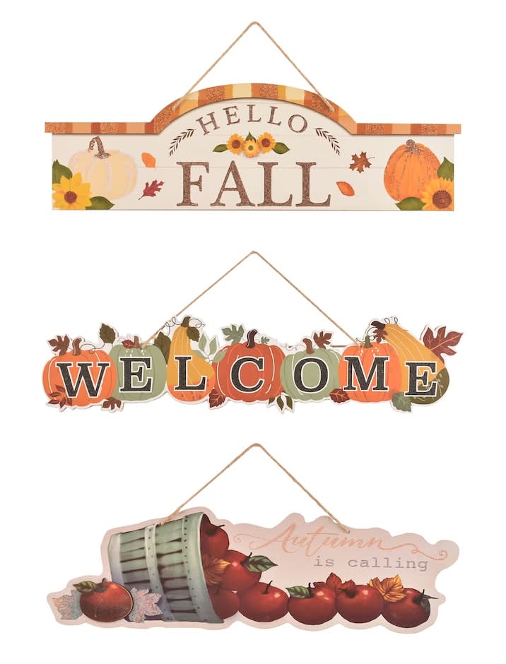 Horizontal Harvest Decor Sign, Assorted